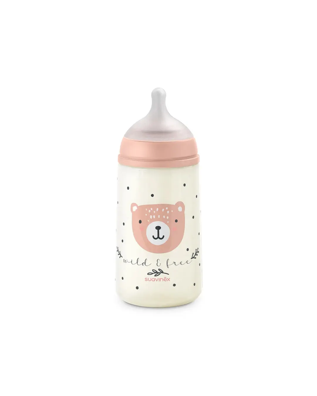 Suavinex - butelka SX Pro 270 ml, przepływ średni M Wild & Free różowa