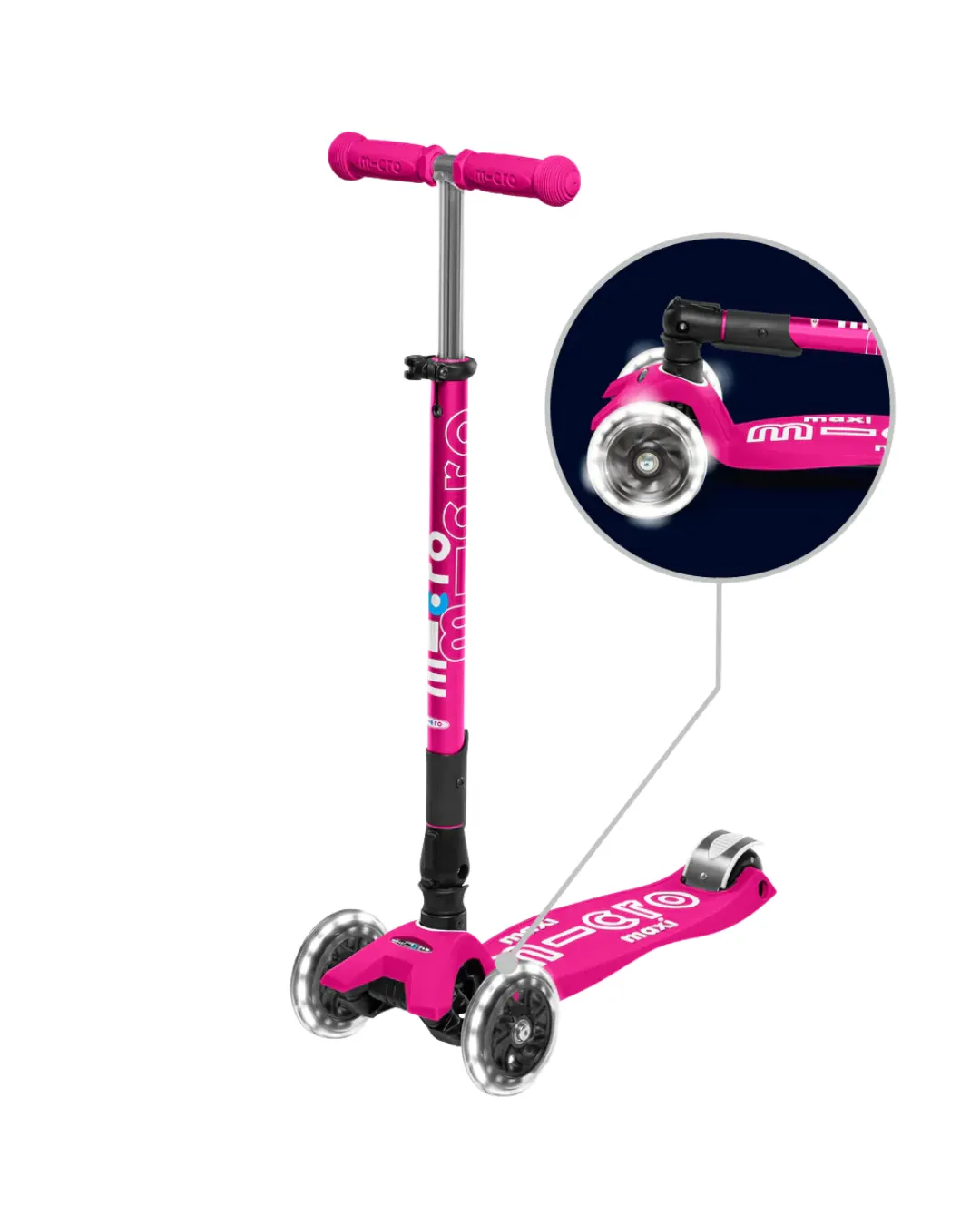 Micro - hulajnoga składana ze świecącymi kołami Maxi Micro Deluxe LED Shocking Pink Micro - hulajnoga składana ze świecącymi kołami Maxi Micro Deluxe LED Shocking Pink