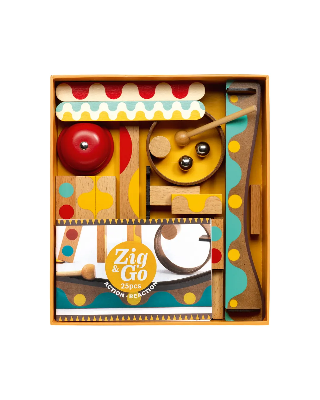 Djeco - zestaw drewniany dla dzieci Zig & Go - 25 elementów