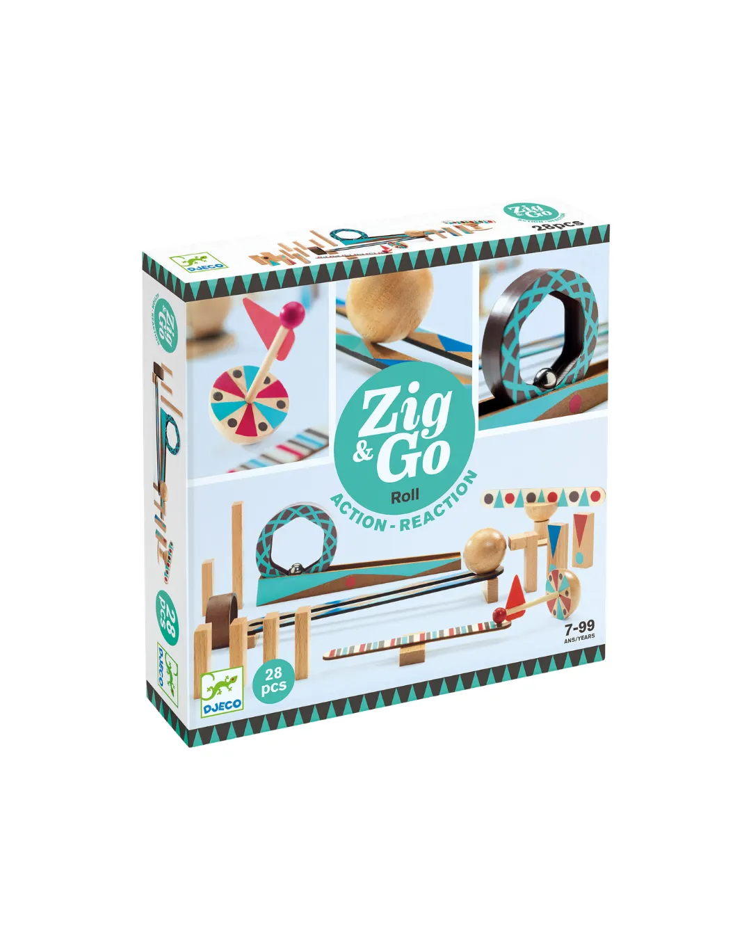 Djeco - zestaw drewniany dla dzieci Zig & Go - 28 elementów