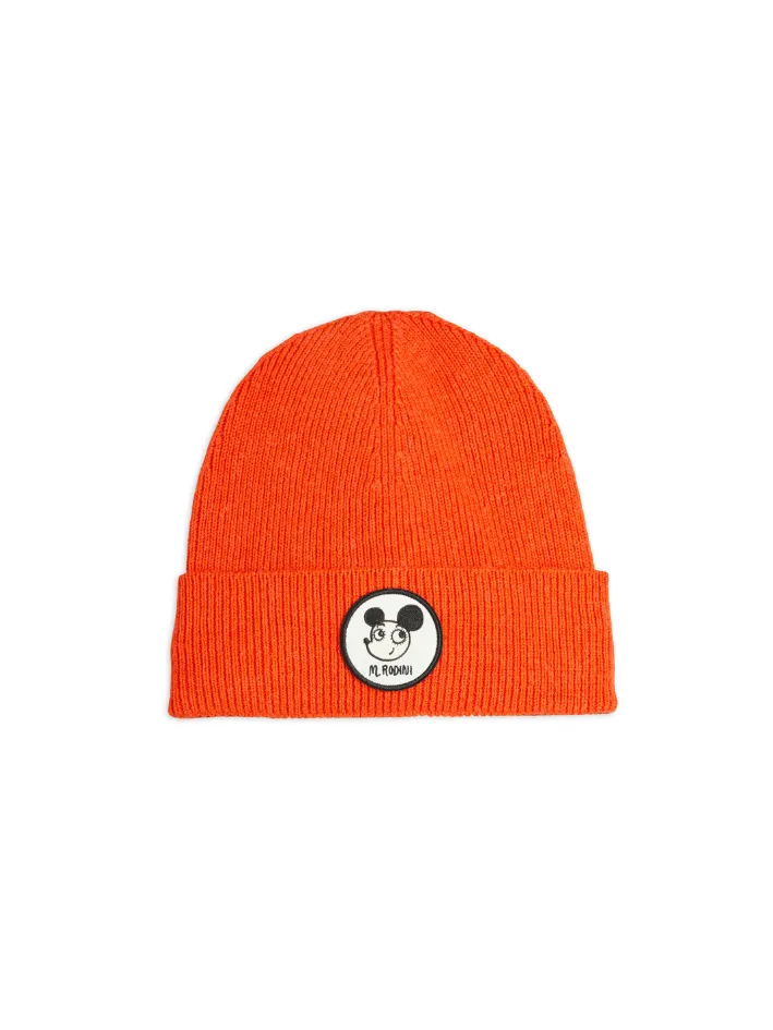 Mini Rodini - czapka beanie z naszywką Ritzratz czerwona Mini Rodini - czapka beanie z naszywką Ritzratz czerwona