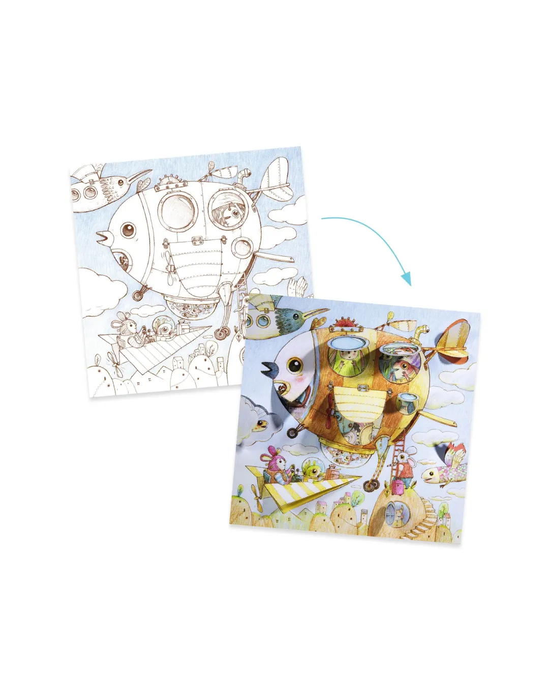 Djeco - kolorowanki z okienkami Malo