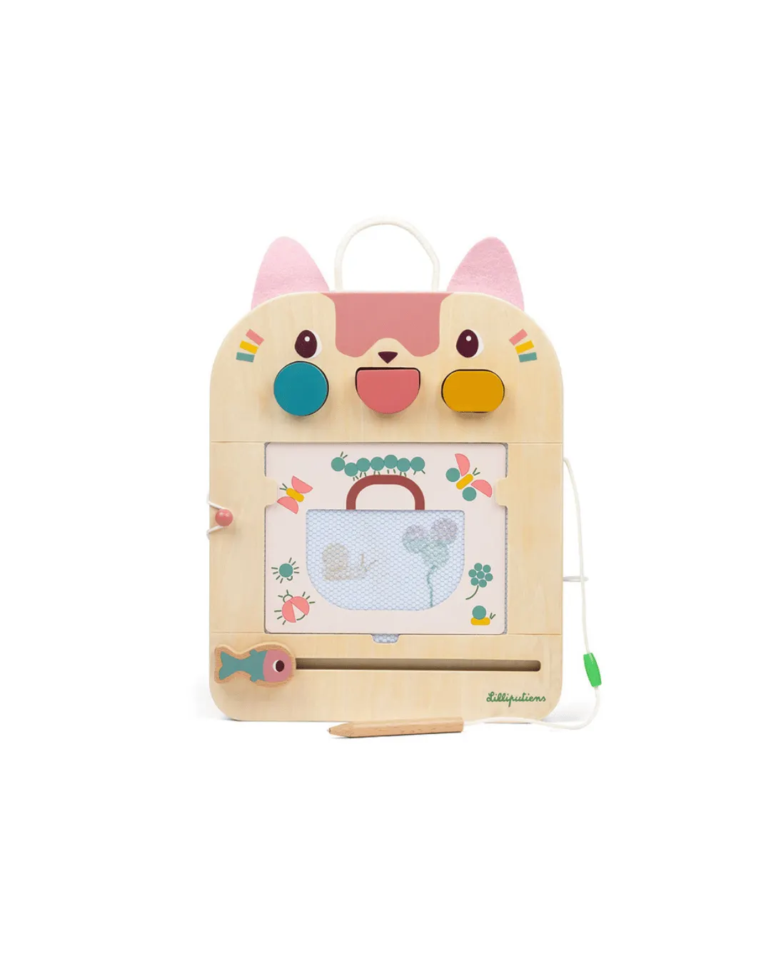 Lilliputiens - drewniana tablica do rysowania znikopis Kotka Jeanne 18m+ Lilliputiens - drewniana tablica do rysowania znikopis Kotka Jeanne 18m+