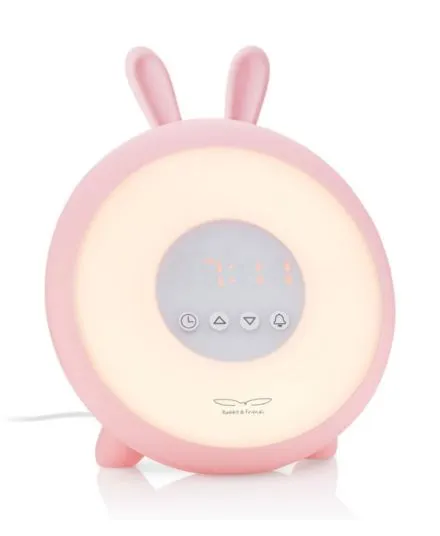 Rabbit & Friends - królik lampka budząca światłem Różowy