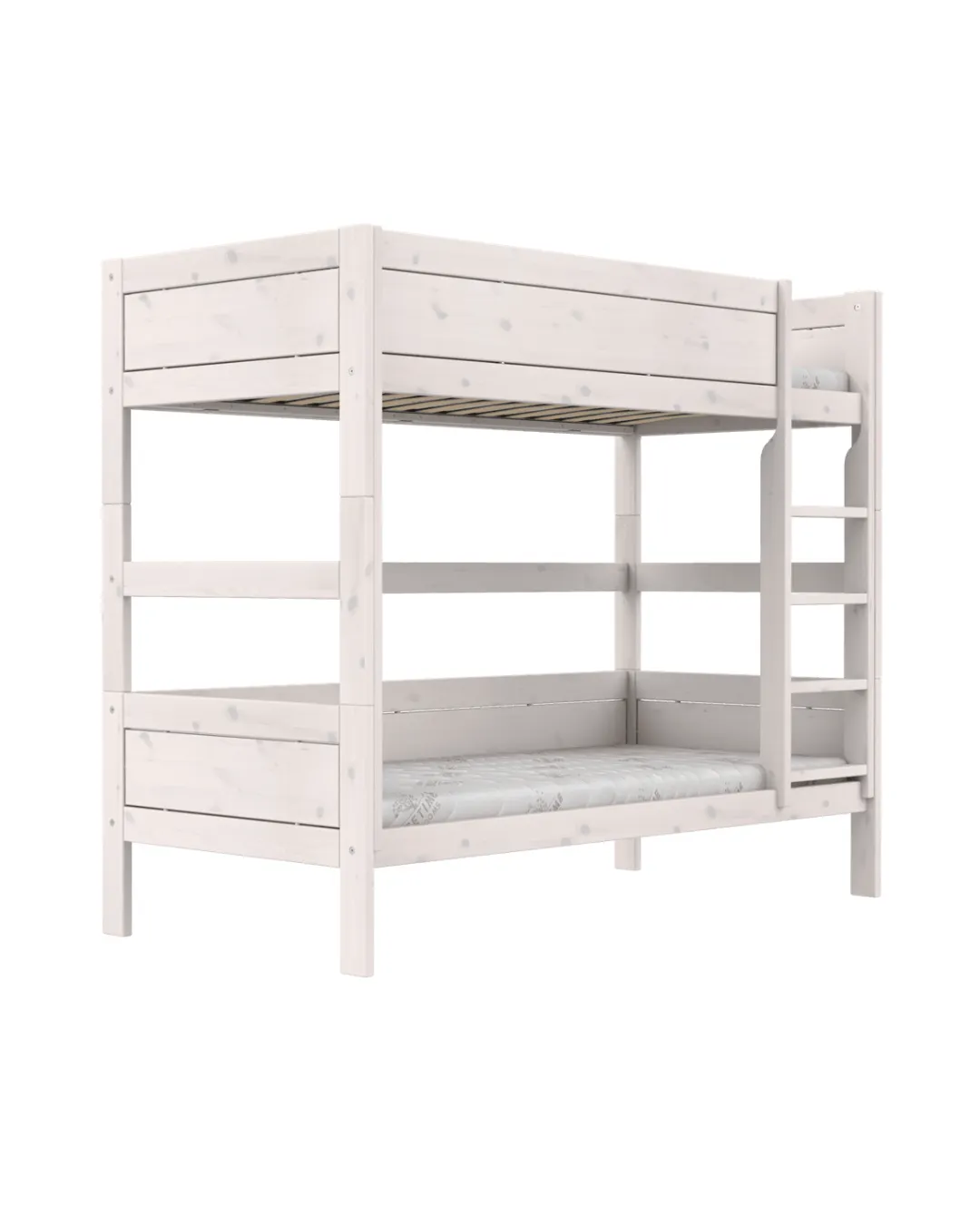 LIFETIME Kidsrooms - łóżko piętrowe 90x200 cm z drabinką Whitewash Standard