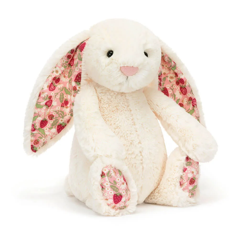 Jellycat - Króliczek z Kwiecistymi Uszami Kremowy "Berry" 18 cm