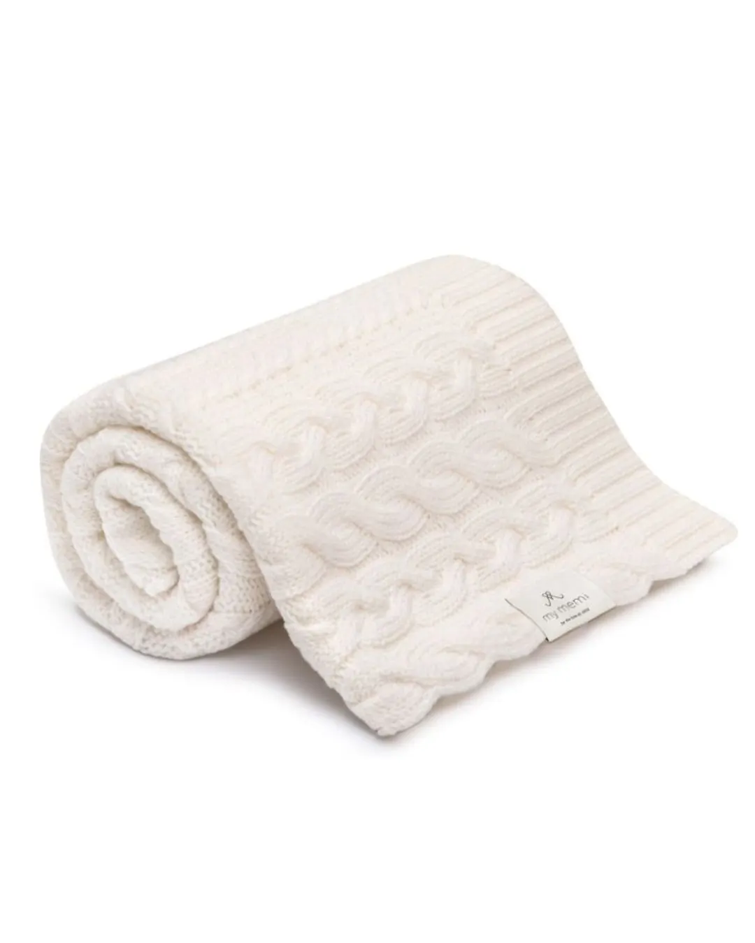 My Memi - kocyk warkocz ze 100% wełny merino premium collection Cream