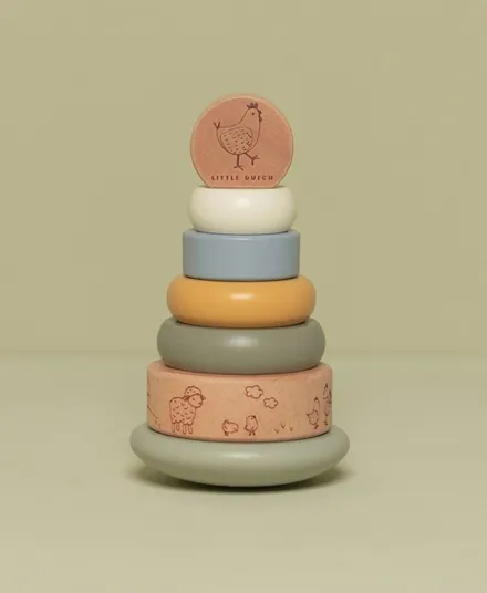 Little Dutch - drewniana układanka piramida Little Farm