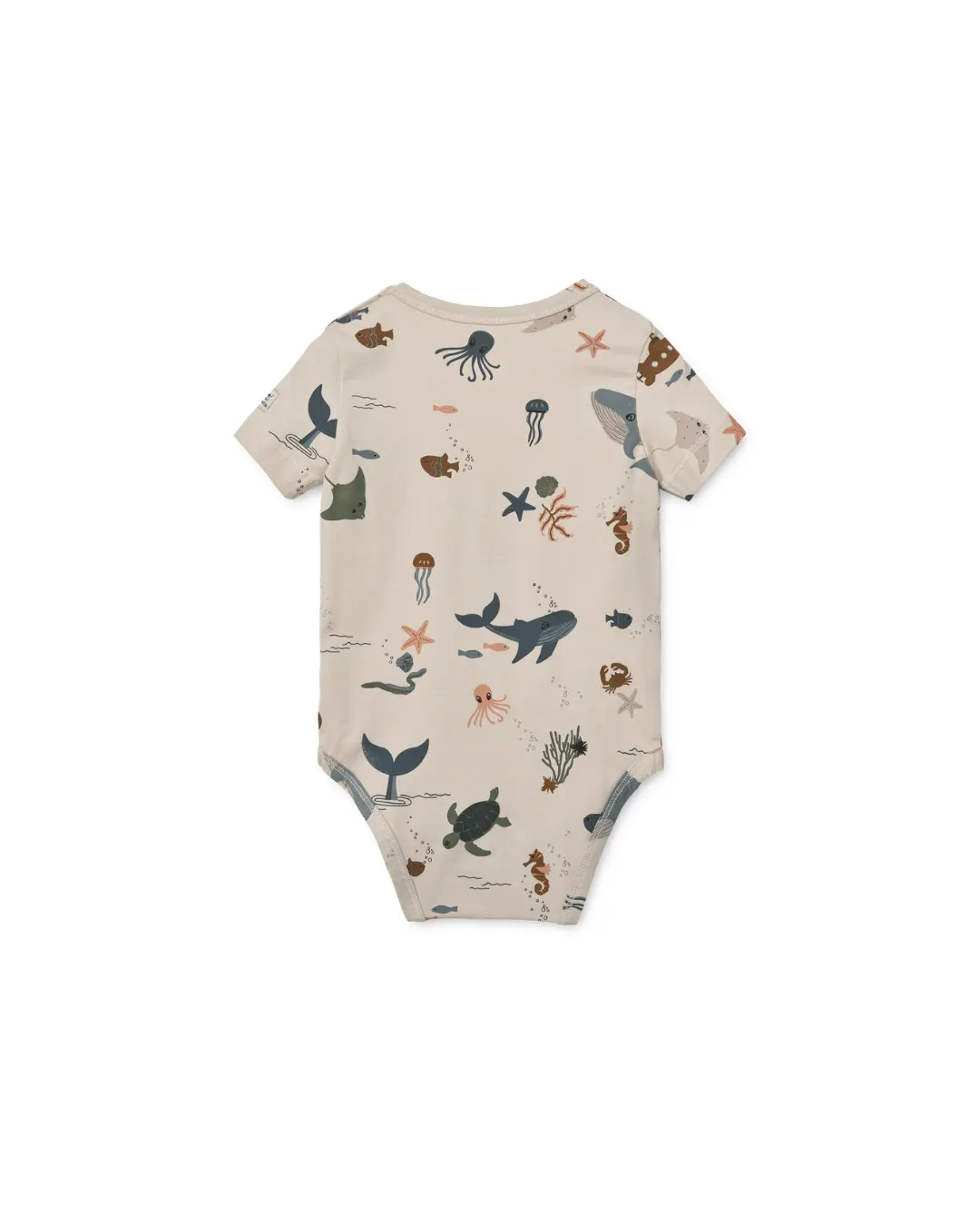 Liewood - body niemowlęce z krótkim rękawem Yanni Baby sea creature sandy