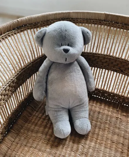 Moonie - szumiący miś organic z lampką Silver Moonie - szumiący miś organic z lampką Silver