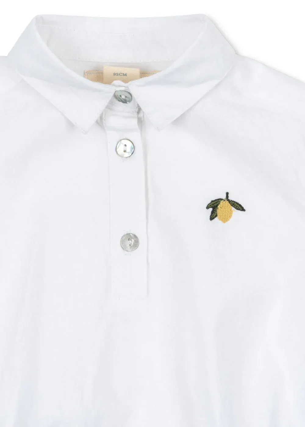 Body Konges Sløjd z długim rękawem i kołnierzykiem Ray Optic White GOTS Body Konges Sløjd z długim rękawem i kołnierzykiem Ray Optic White GOTS