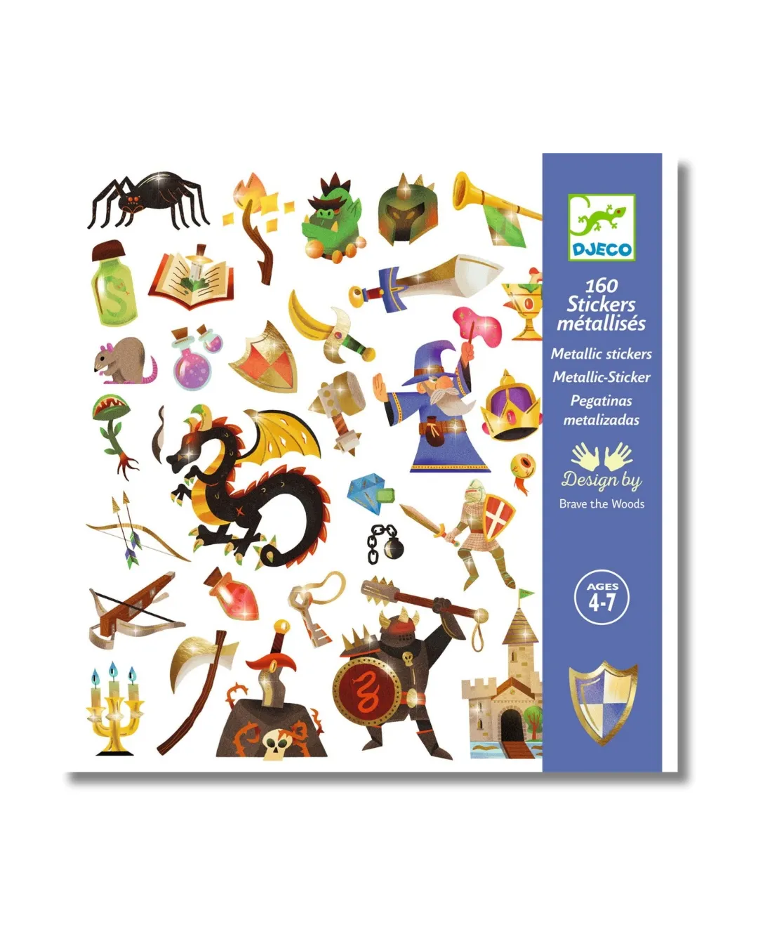 Djeco - metaliczne naklejki dla dzieci z motywem rycerzy Djeco - metaliczne naklejki dla dzieci z motywem rycerzy