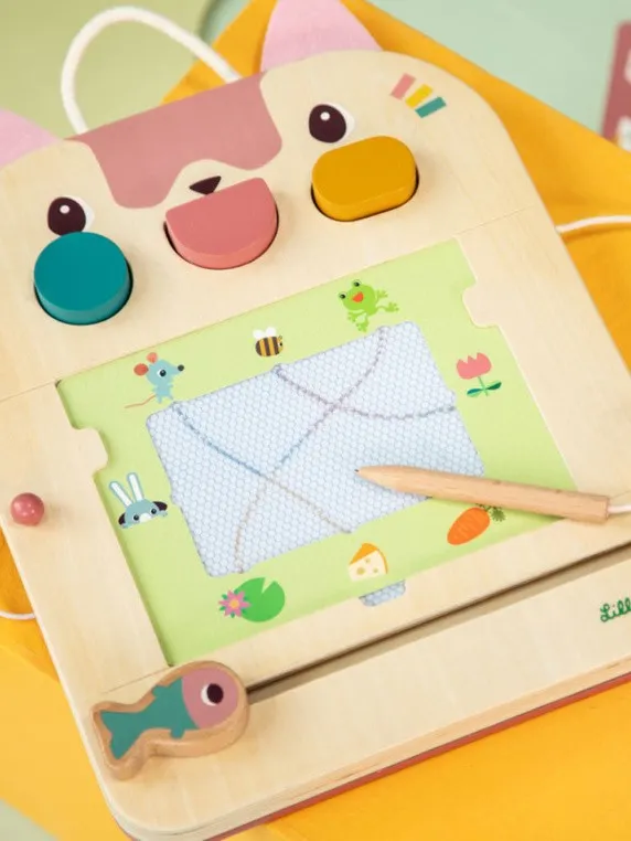 Lilliputiens - drewniana tablica do rysowania znikopis Kotka Jeanne 18m+