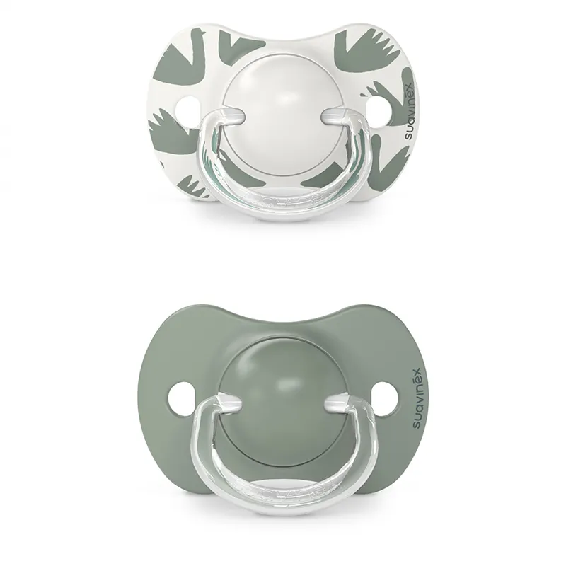 Suavinex - smoczek uspokajający fizjologiczny SX Pro silikonowy A walk in the park 2 szt. oliwkowy 6-18m
