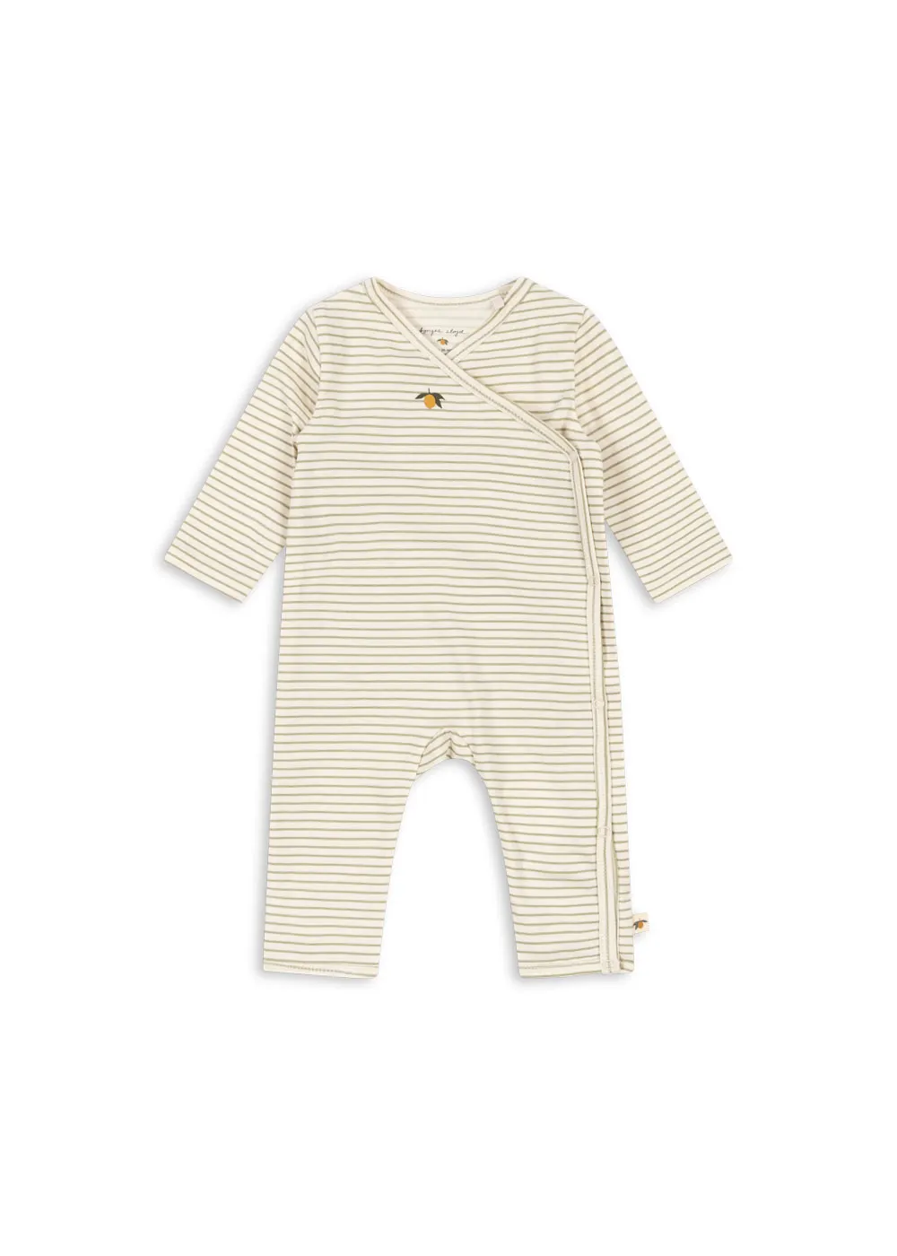 Konges Sløjd - rampers niemowlęcy Basic Newborn GOTS Tea Stripe