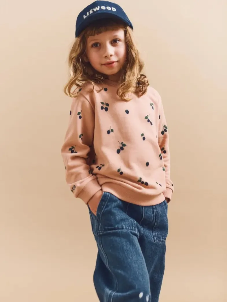 Liewood - bluza z nadrukiem Thora Printed Sweatshirt Berry / Pale Tuscany