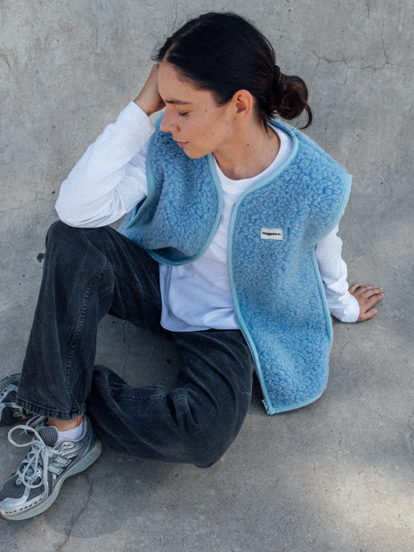 Meggstore - kamizelka wełniana damska Blue