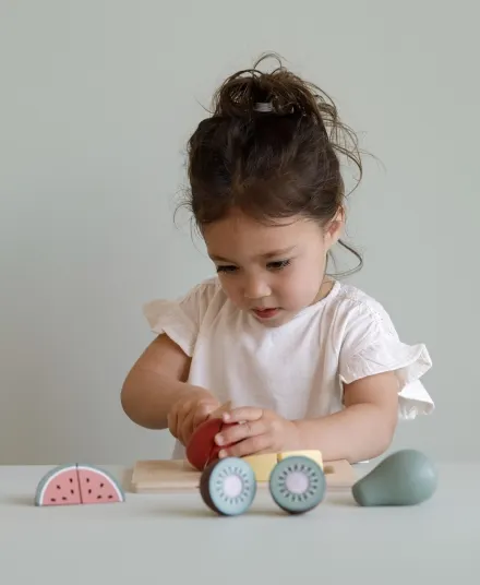 Little Dutch - drewniane owoce do krojenia dla dzieci z deseczką