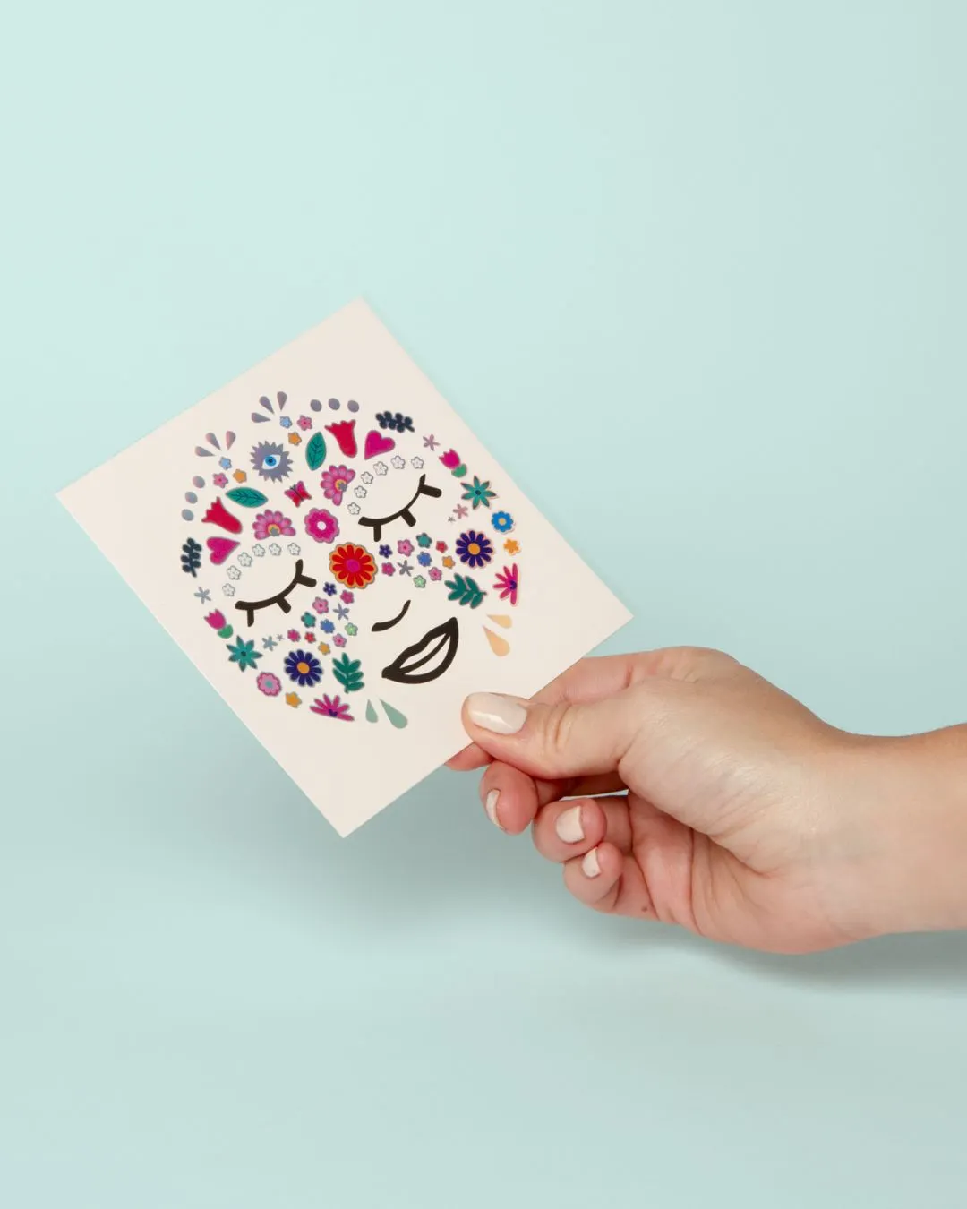 OMY - Naklejki do twarzy dla dzieci 85 sztuk Flower