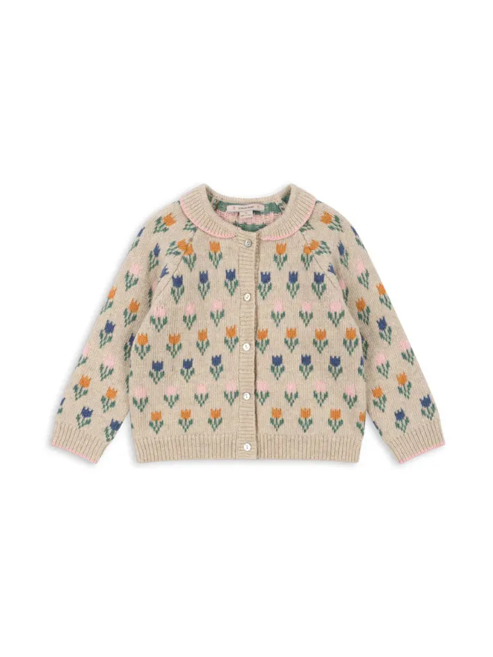 Konges Sløjd - kardigan dziecięcy z wełny Belou Knit Collar Tulipe