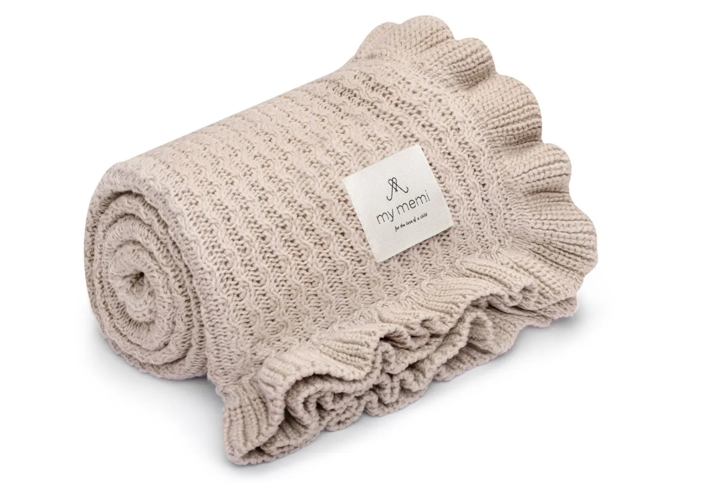 My Memi - kocyk bambusowy z falbanką 85x105 Light Beige My Memi - kocyk bambusowy z falbanką 85x105 Light Beige