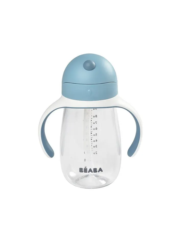 Beaba - bidon niekapek ze słomką tritanowy 300 ml Windy Blue Beaba - bidon niekapek ze słomką tritanowy 300 ml Windy Blue