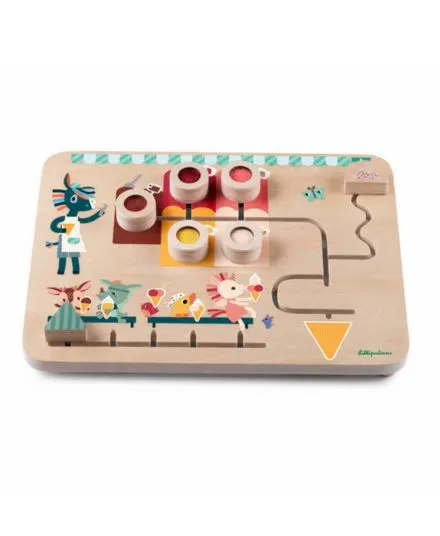 Lilliputiens - drewniana tablica sensoryczna Lodziarnia 