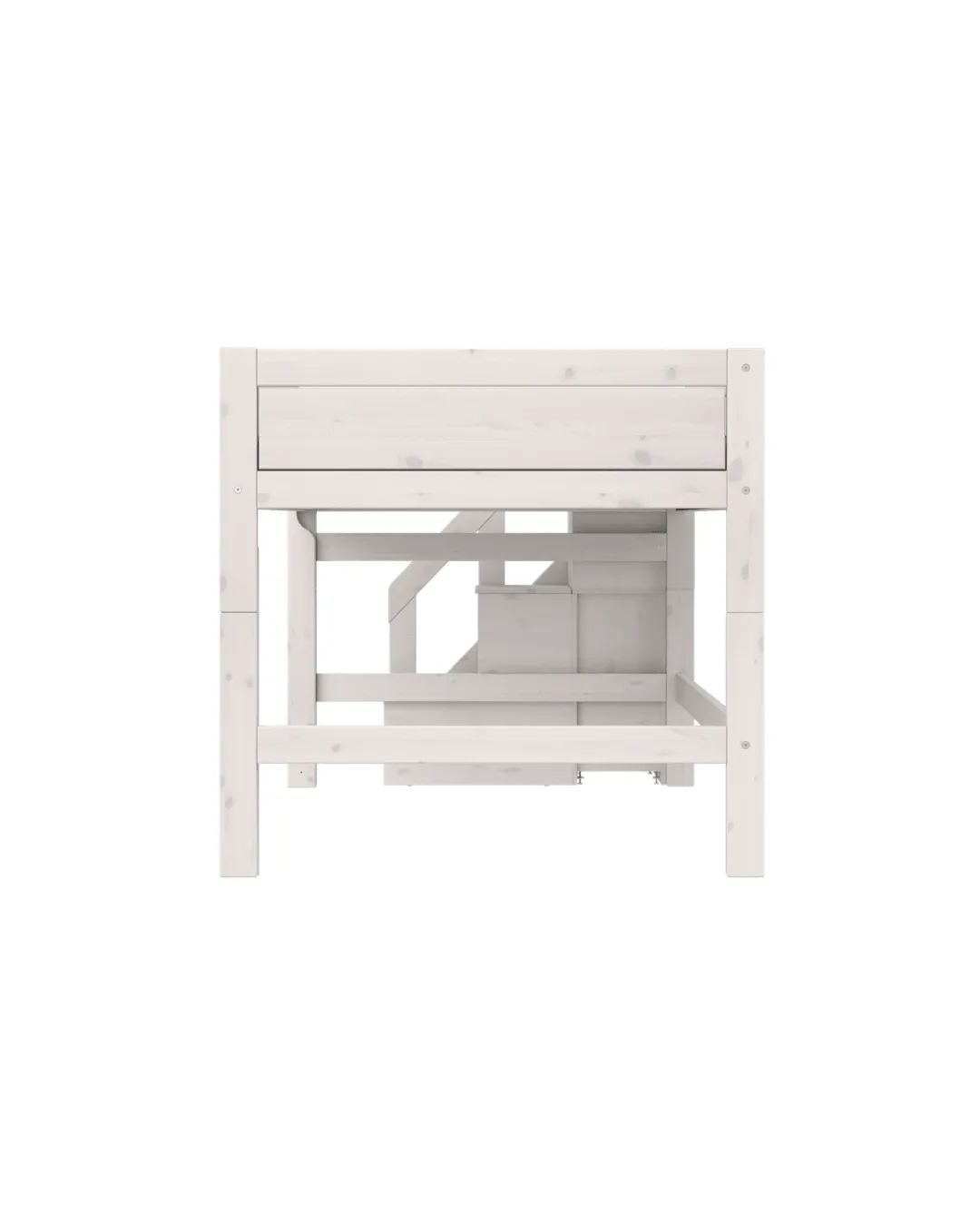 LIFETIME Kidsrooms - łóżko półwysokie Mid Sleeper ze schodami w rozmiarze 120x200 cm Whitewash Premium
