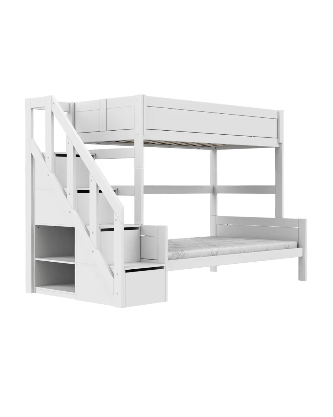 LIFETIME Kidsrooms - łóżko piętrowe Family 90/120x200 cm ze schodami White Premium LIFETIME Kidsrooms - łóżko piętrowe Family 90/120x200 cm ze schodami White Premium