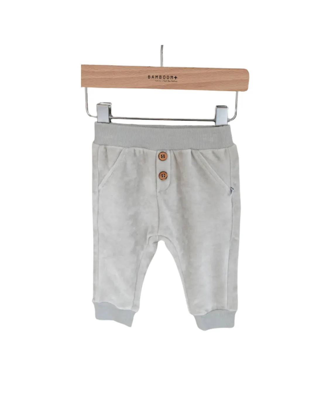 Bamboom - aksamitne spodenki ze ściągaczami jasnoszare Bamboom - aksamitne spodenki ze ściągaczami jasnoszare