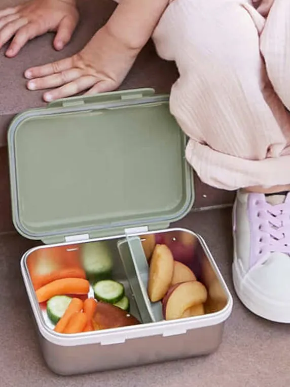 Lassig - lunchbox ze stali nierdzewnej Happy Prints oliwkowy Lassig - lunchbox ze stali nierdzewnej Happy Prints oliwkowy