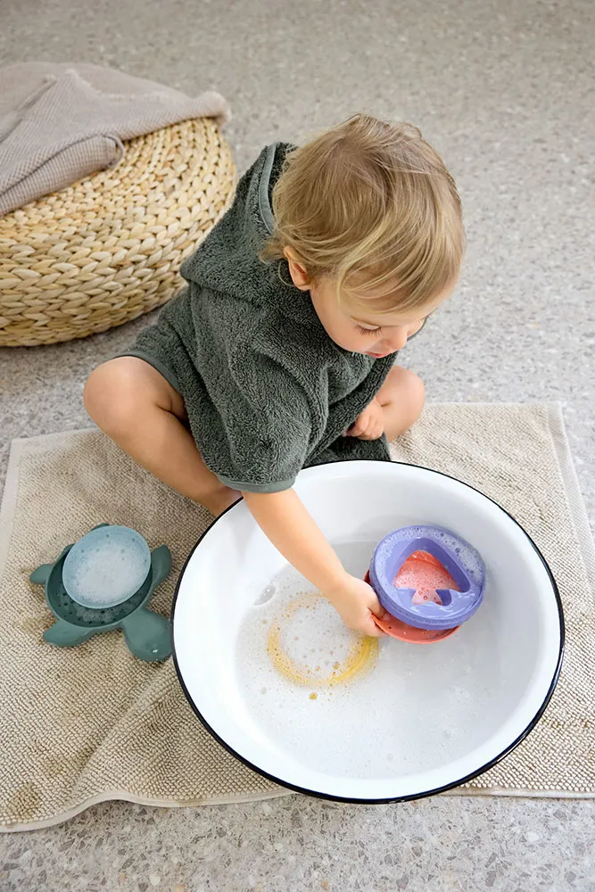 Dziecięce ponczo z frotte dla dzieci Lassig deep olive Dziecięce ponczo z frotte dla dzieci Lassig deep olive