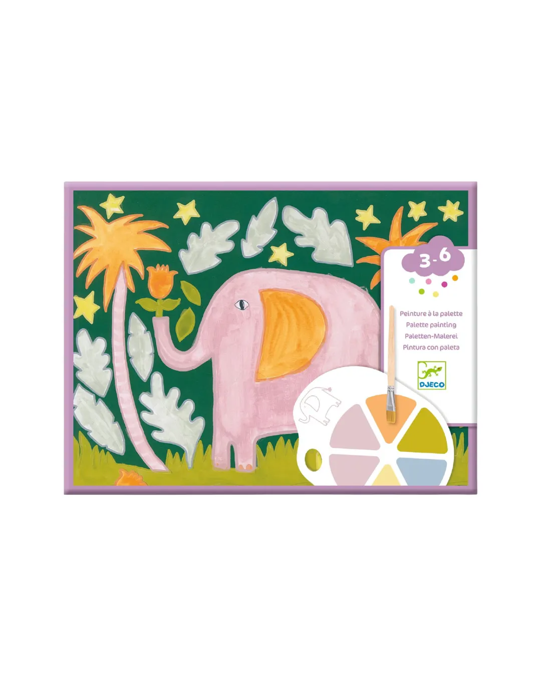 Djeco - malowanie z paletą farb Dzikie Zwierzęta