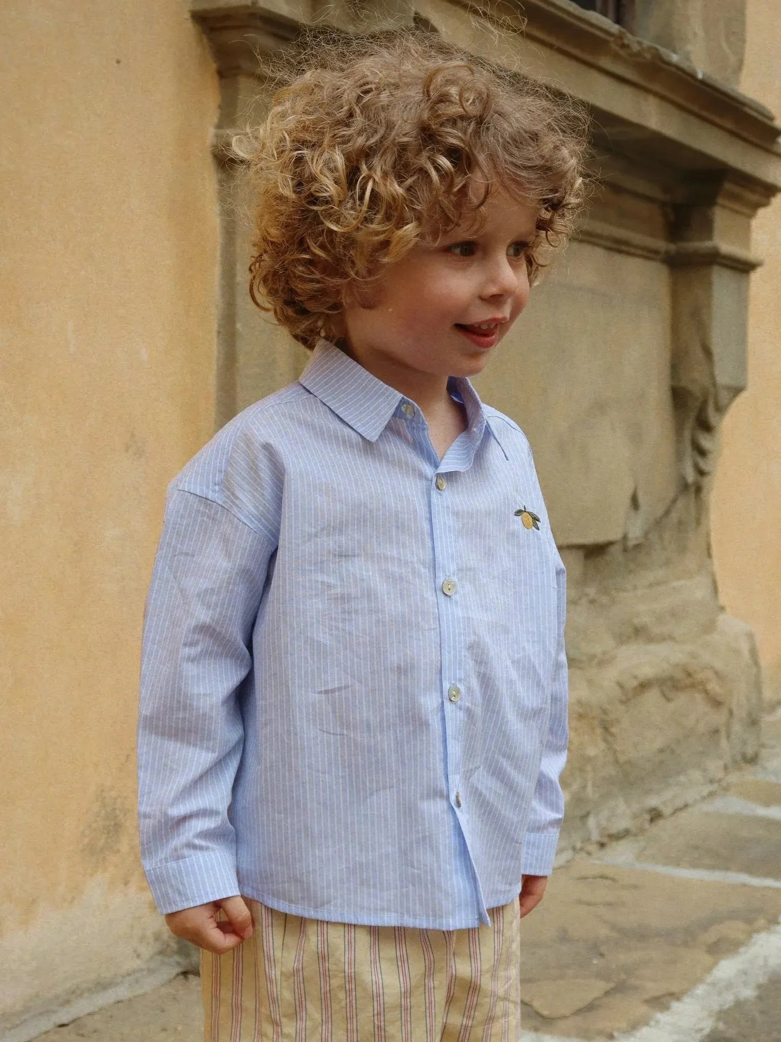 Konges Sløjd - koszula Wes GOTS Blue Stripe Konges Sløjd - koszula Wes GOTS Blue Stripe