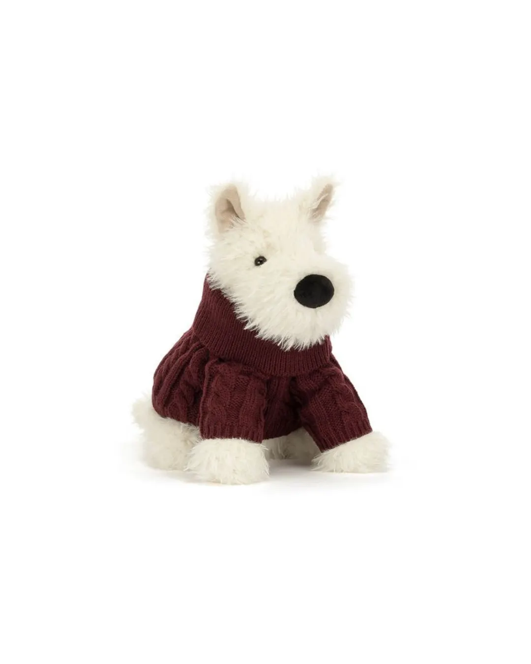 Jellycat - terrier kremowy w swetrze 25 cm