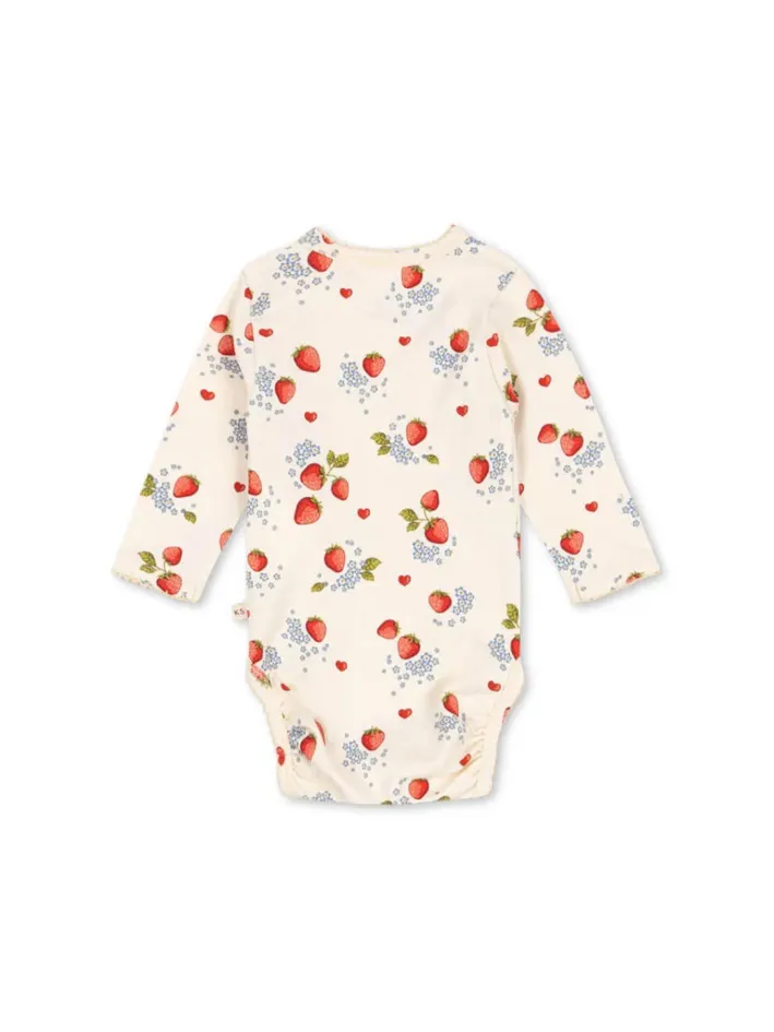 Konges Sløjd - body niemowlęce kopertowe Newborn Basic GOTS Marmalade