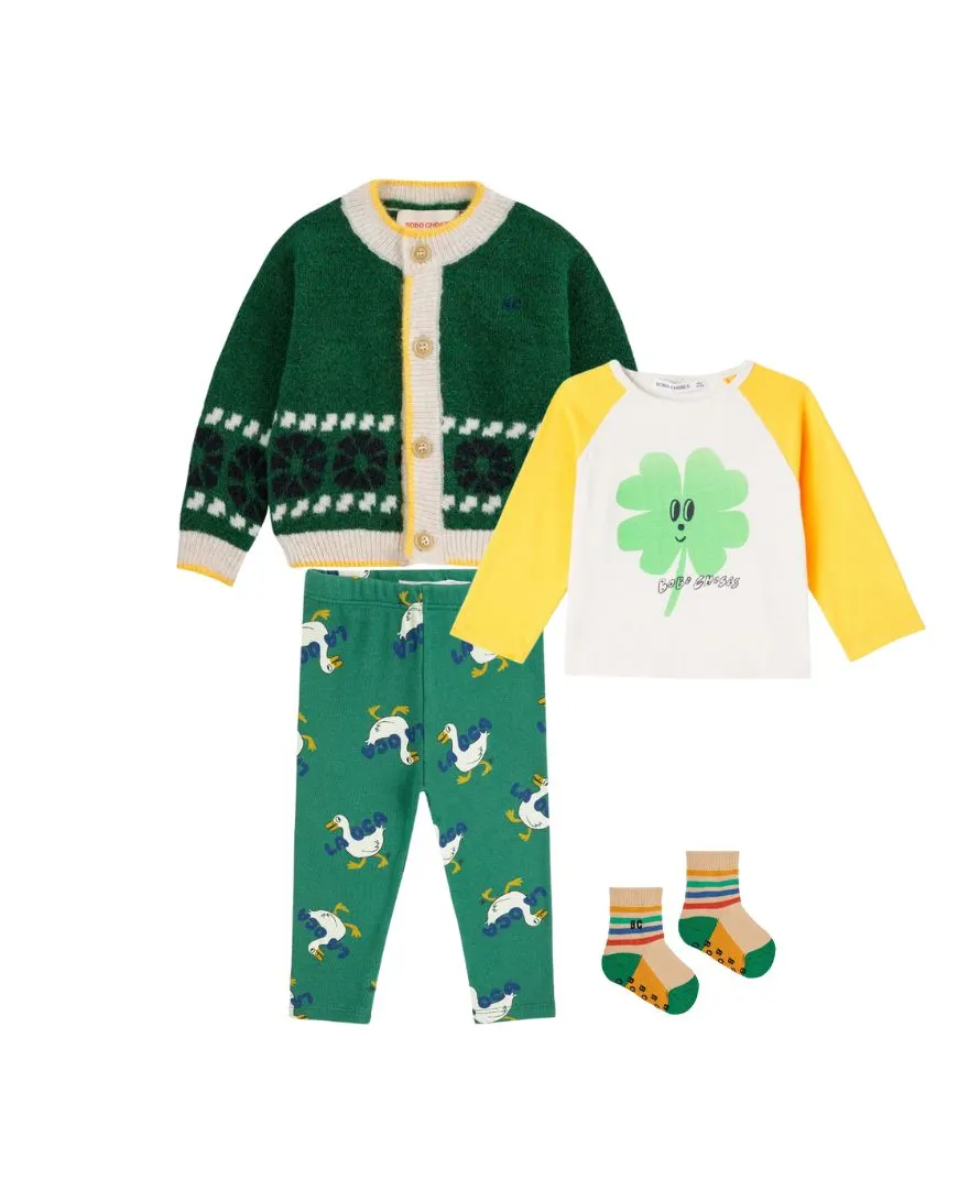 BOBO CHOSES - stylizacja niemowlęca Green Luck BOBO CHOSES - stylizacja niemowlęca Green Luck