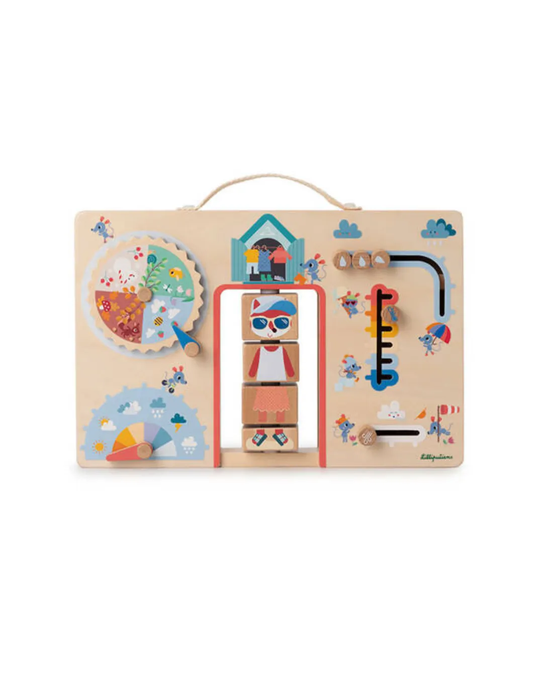 Lilliputiens - drewniana tablica manipulacyjna walizka "Ubranie na każdą pogodę" Lisiczka Alice 2 lata + Lilliputiens - drewniana tablica manipulacyjna walizka "Ubranie na każdą pogodę" Lisiczka Alice 2 lata +