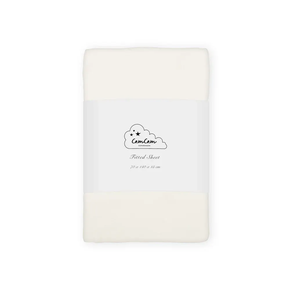 Cam Cam Copenhagen - prześcieradło z gumką na materac 70x140 cm Off-White Cam Cam Copenhagen - prześcieradło z gumką na materac 70x140 cm Off-White