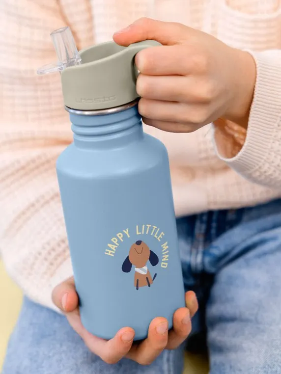 Lassig - bidon ze stali nierdzewnej z ustnikiem i uchwytem 500 ml Pattern Party Green/Blue Lassig - bidon ze stali nierdzewnej z ustnikiem i uchwytem 500 ml Pattern Party Green/Blue