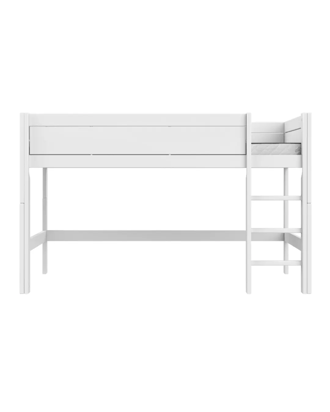 LIFETIME Kidsrooms - łóżko półwysokie Mid Sleeper z drabinką 120x200 cm White Premium
