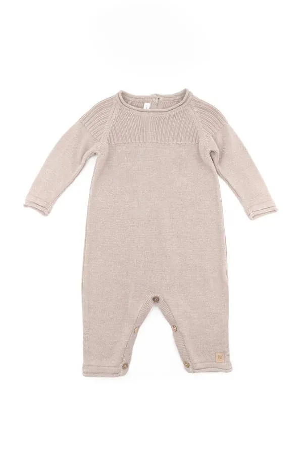 Bamboom - dzianinowy pajacyk bez stópek kamelowy Bamboom - dzianinowy pajacyk bez stópek kamelowy