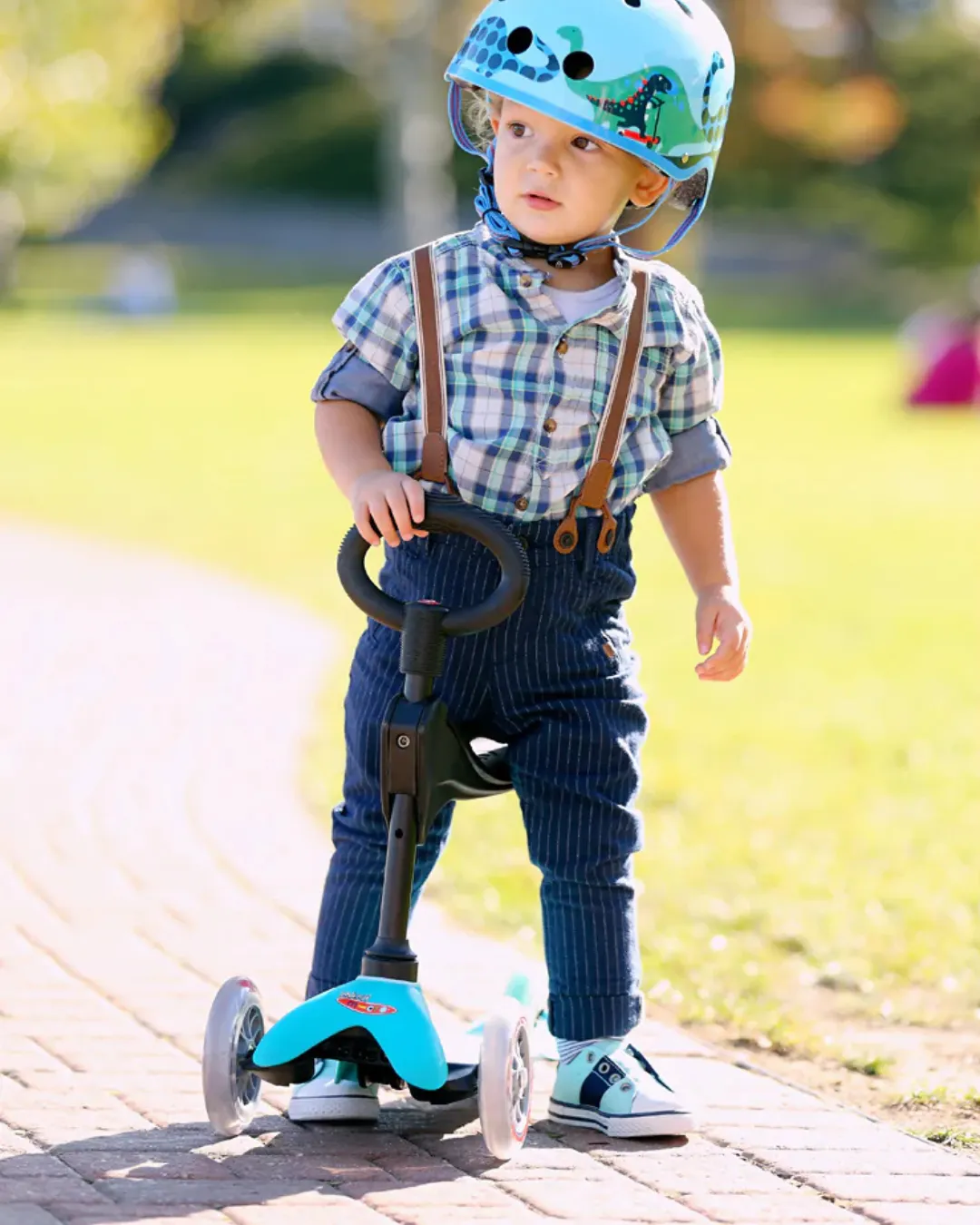 Micro - hulajnoga z siedziskiem Mini 3w1 Deluxe Aqua