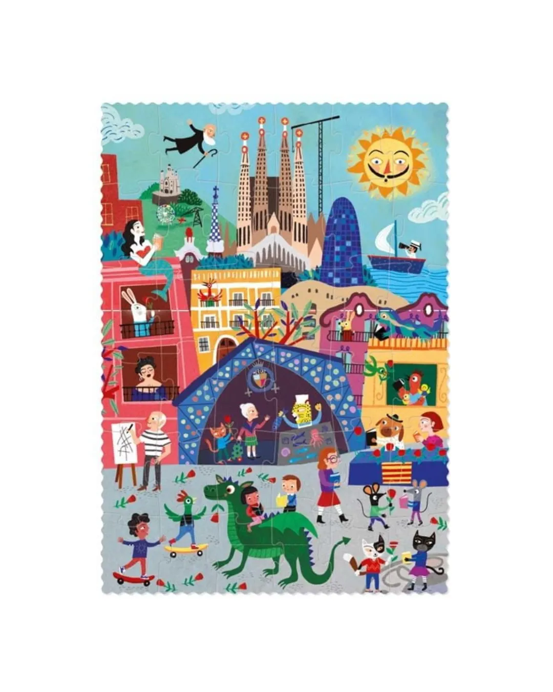 Londji - dwustronne puzzle dla dzieci Barcelona - Dzień i Noc
