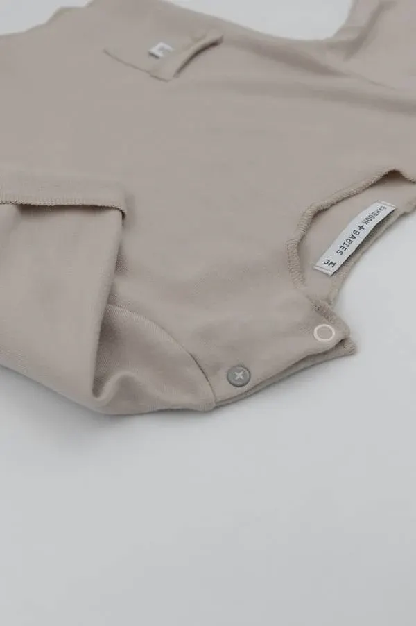 Bamboom - bambusowa bluzka niemowlęca z długim rękawem Pure beżowa