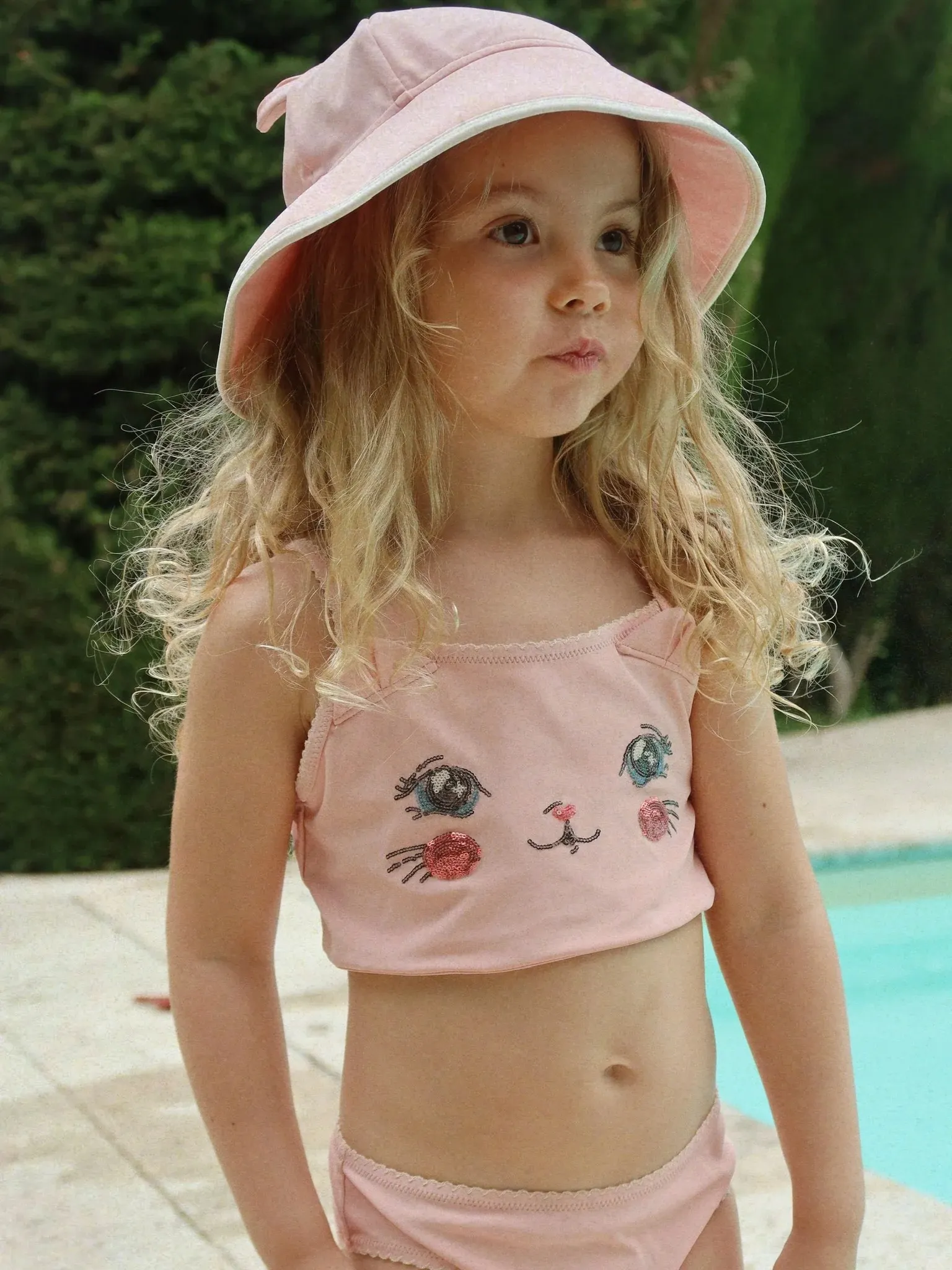 Konges Sløjd - strój kąpielowy dwuczęściowy Kitty Bikini Powder Pink