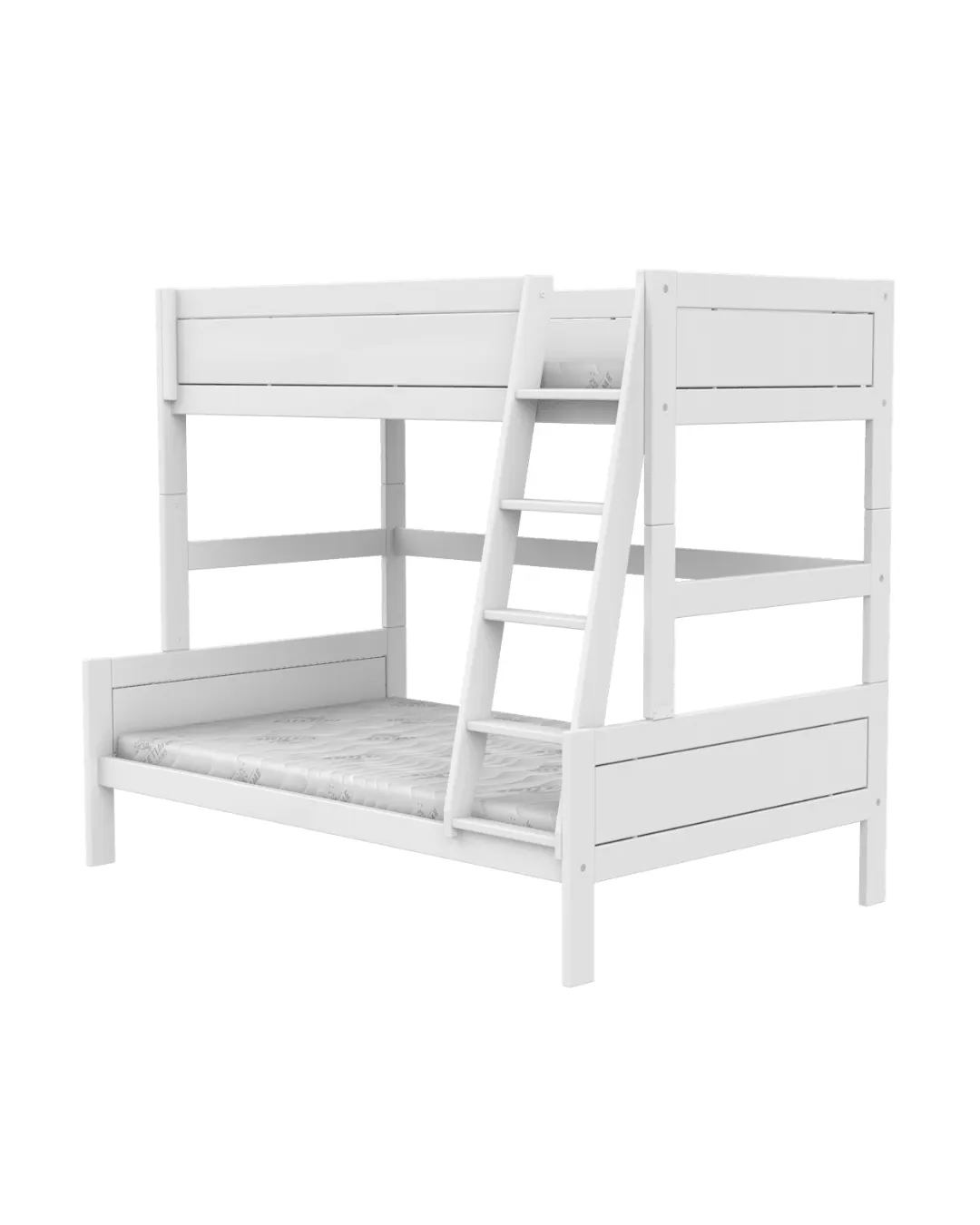 LIFETIME Kidsrooms - łóżko piętrowe Family 90/120x200 cm z drabinką White Premium