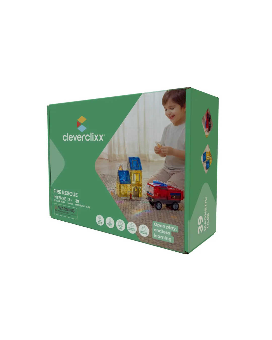 Cleverclixx - klocki magnetyczne Fire Rescue Pack Intense 39 el.