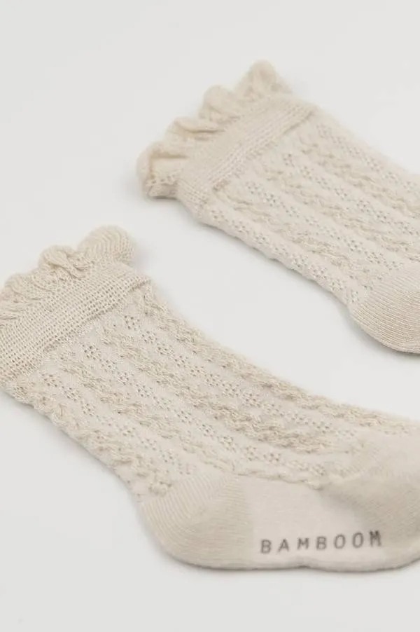Bamboom - bambusowe skarpetki ażurowe jasnoszare