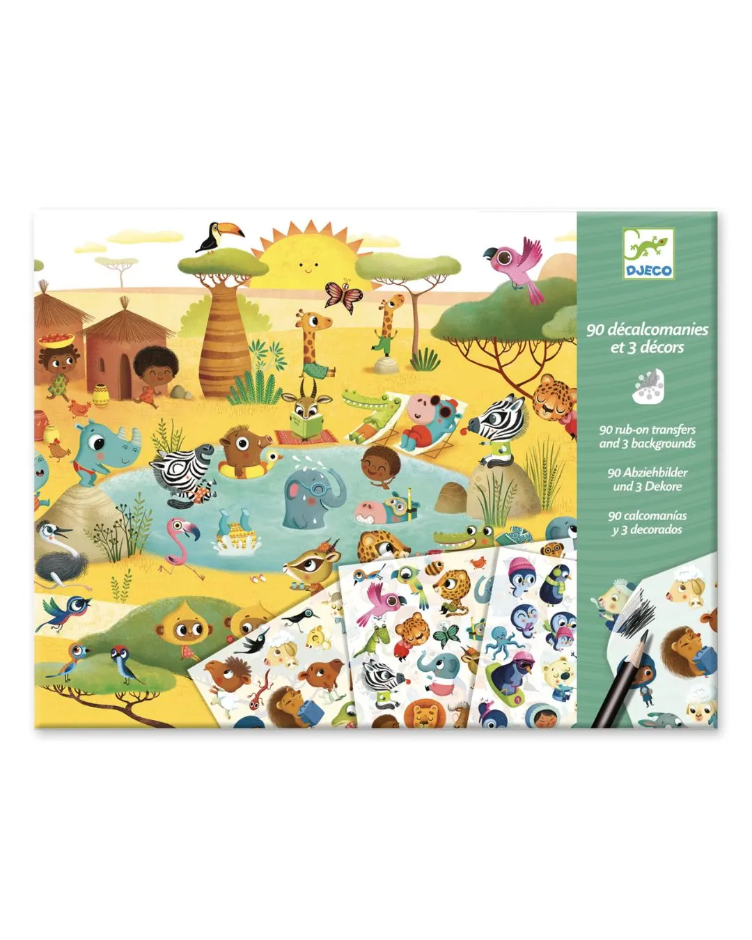 Djeco - kalkomania dla dzieci - zestaw Krainy Djeco - kalkomania dla dzieci - zestaw Krainy